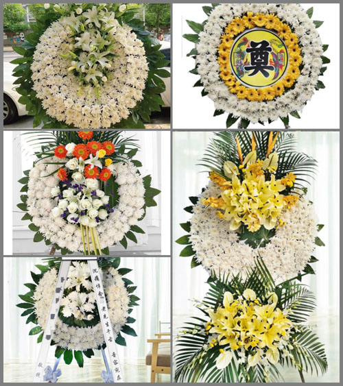 山东青岛平度市白沙河街道曲坊村花圈速递